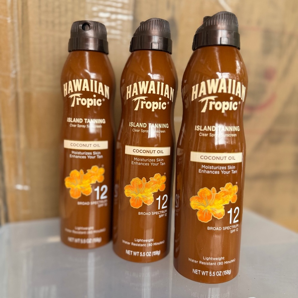 Hawaiian Tropic Island Tanning Spry with Coconut Oil - Brown Bundle (3) NEW